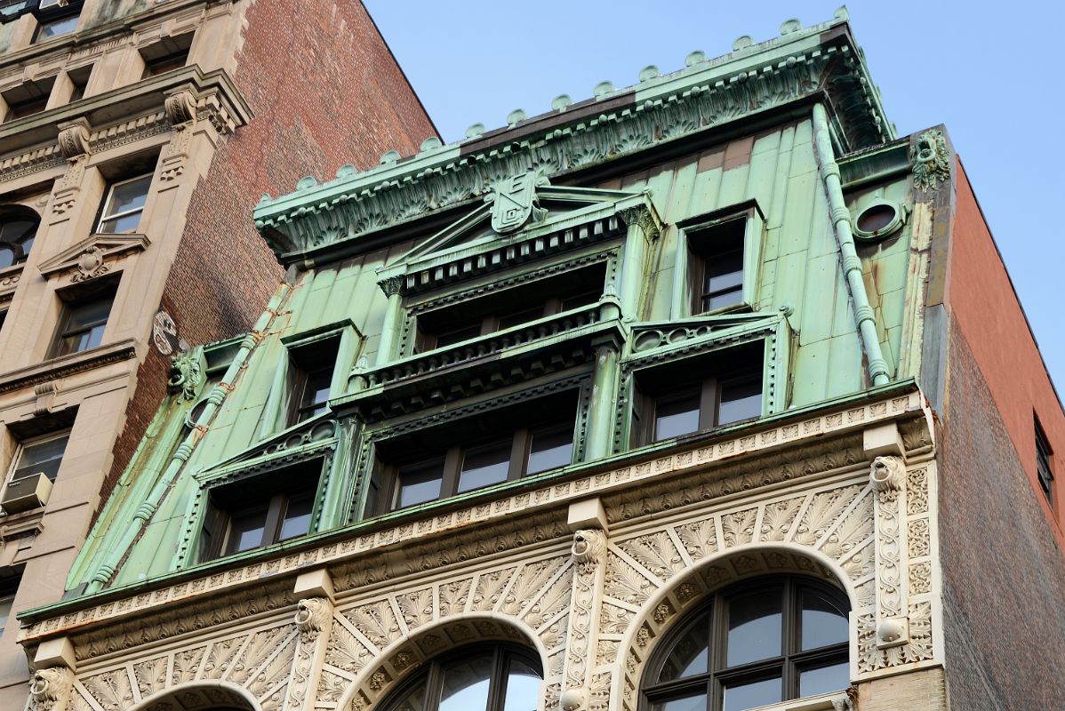05-2 Detail of Copper Front Mansard Roof And Sixth Story Iron Ornamentation Of New Era Building At 495 Broadway In SoHo New York City